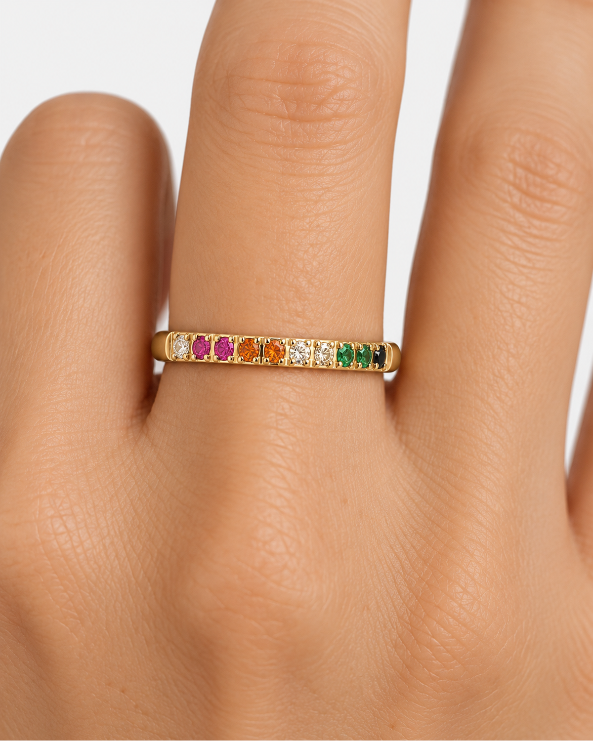 Nadia Golden Hour Ring — Gold — close-up model scale detail