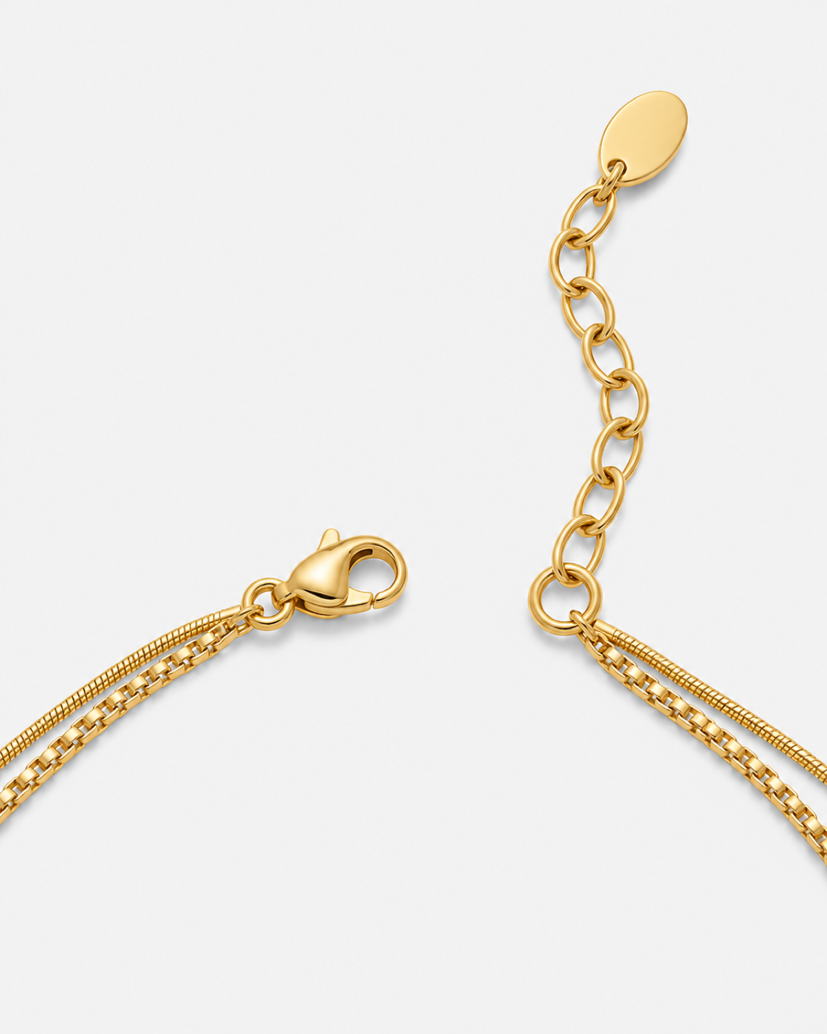Maisy Pearl Heart Layered Necklace — 09 — Gold — double-strand closure construction
