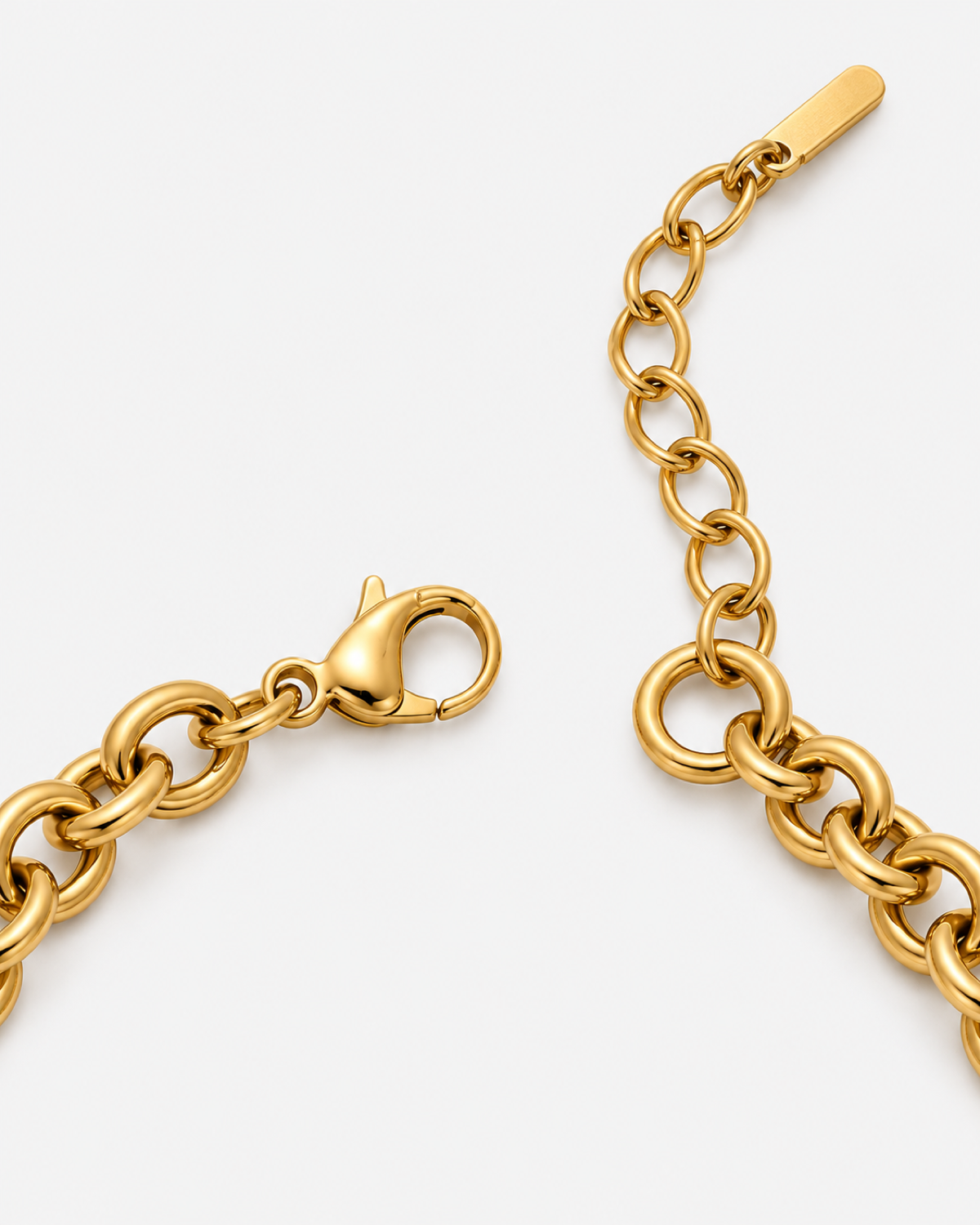 Jenna Ocean Charm Bracelet — 11 — Gold — lobster clasp, extender and end-tag construction macro