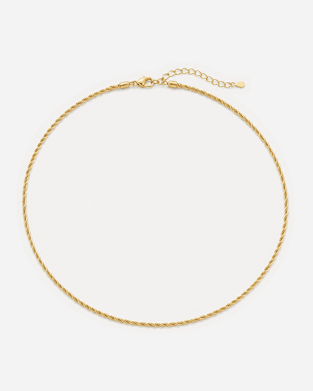 Kaia gold-tone twisted rope chain necklace with clasp and extender