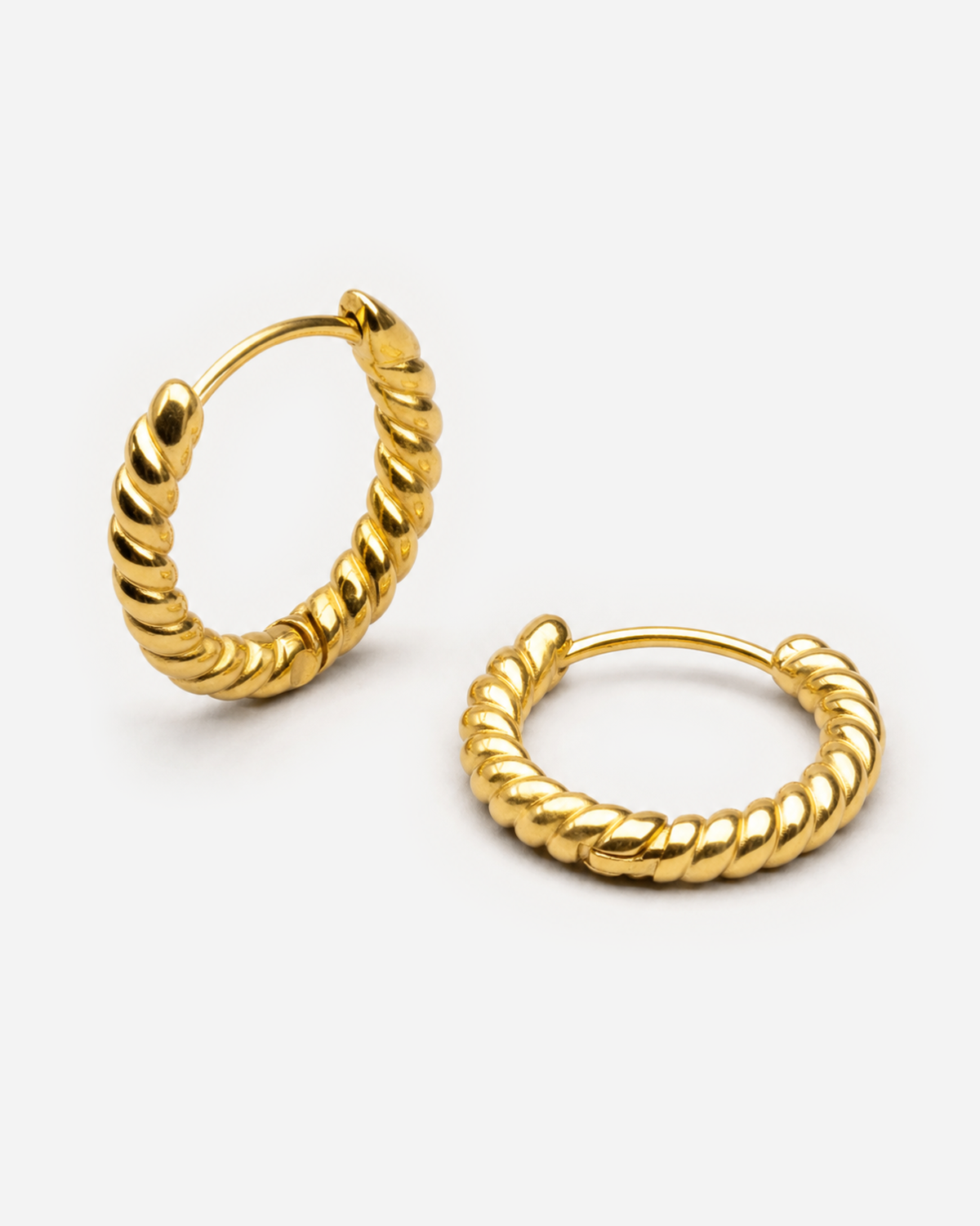 Pair of gold-tone Cleo twisted hoop earrings