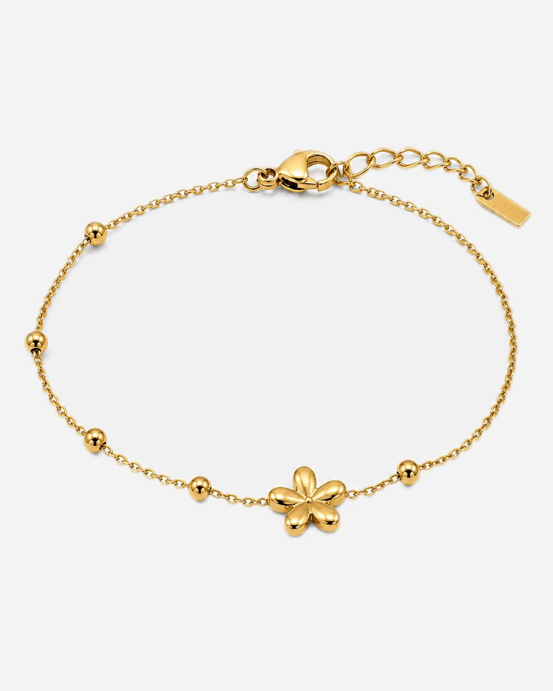 Ayana gold-tone flower bracelet with spaced round accents