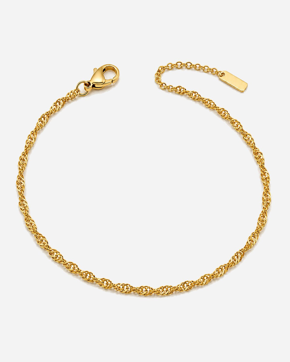 Nixie gold-tone twisted chain bracelet with clasp and extender
