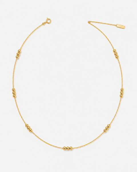 Bianca Beaded Chain Necklace — bright warm off-white product hero