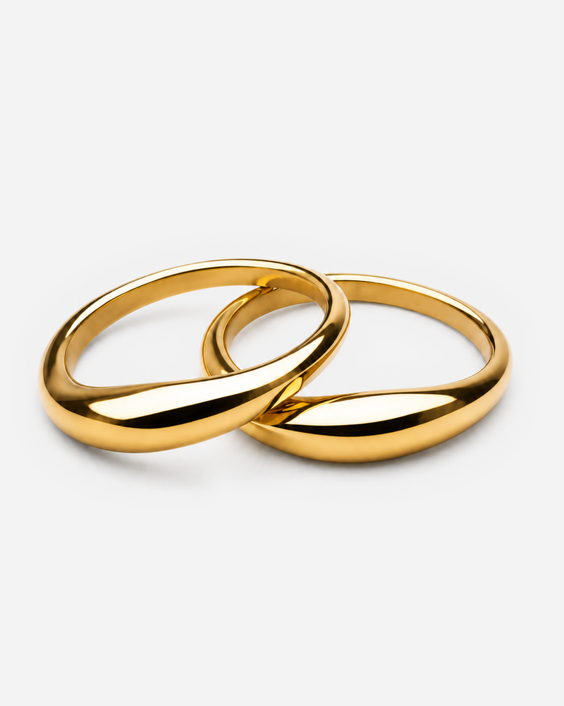 Dahlia Ring Set — Gold — light grey product hero