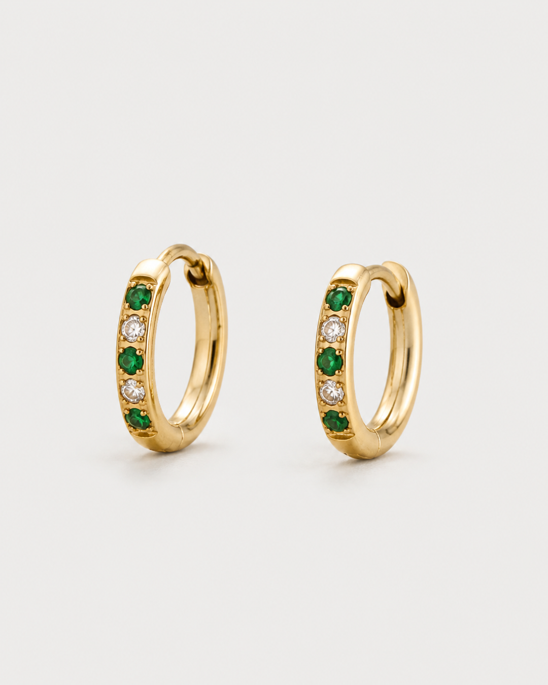 Maeva Oasis Green Hoops Earrings — light grey product hero