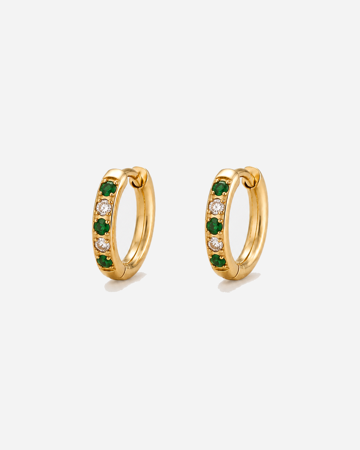 Maeva Oasis Green Hoops Earrings — light grey product hero