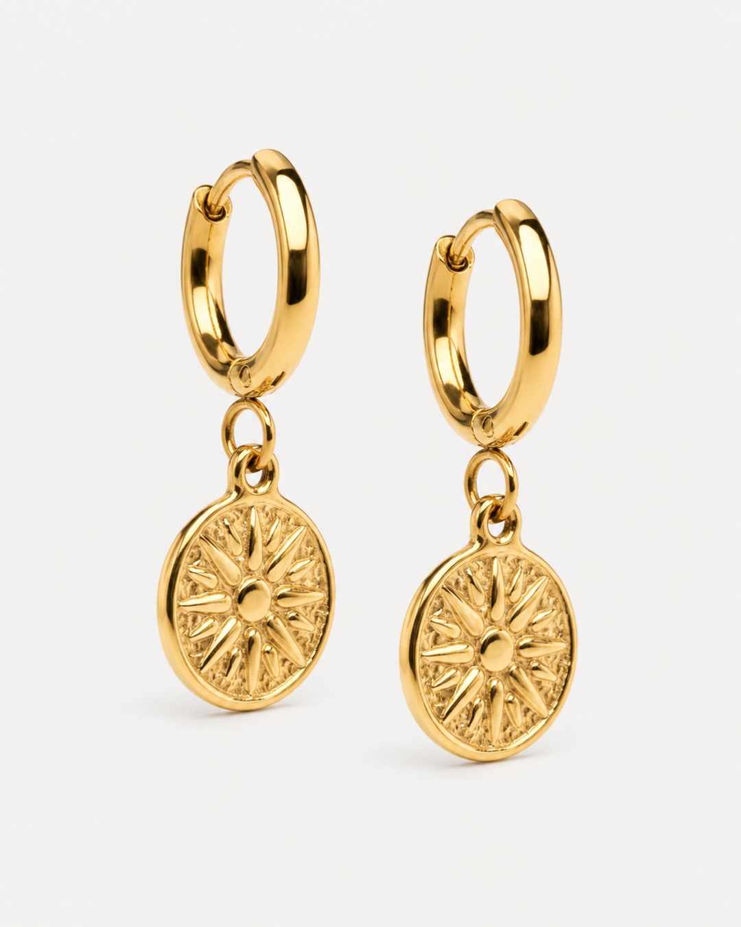 Freya Golden Sun Earrings — light grey product hero