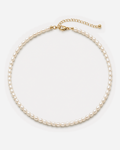 Elara Freshwater Pearl Choker — light grey product hero