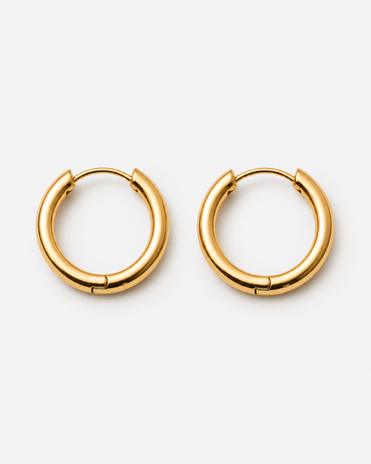 Gold Vienna Classic Hoop Earrings matched pair hero