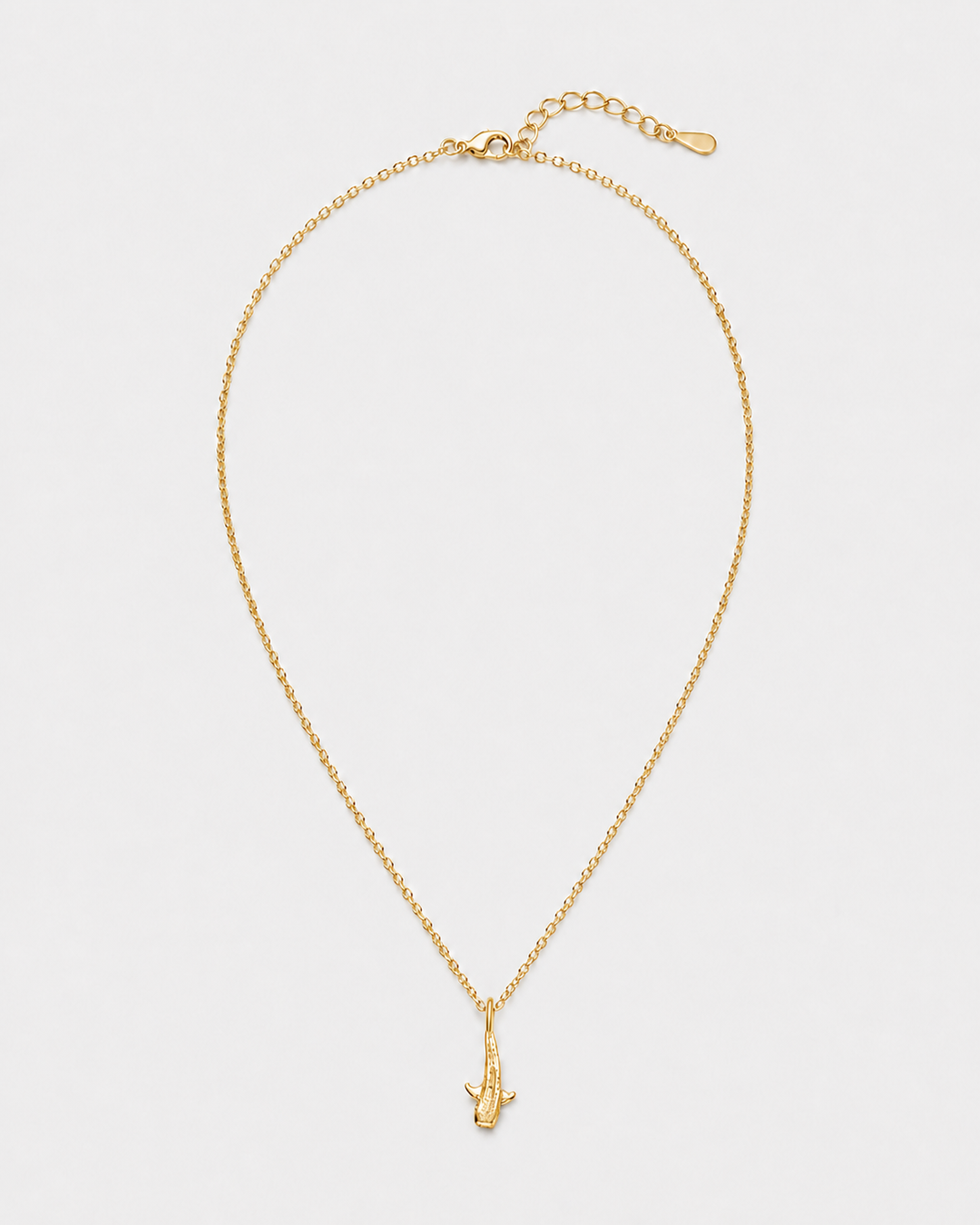 Zora Whale Shark Necklace — Gold — light grey product hero