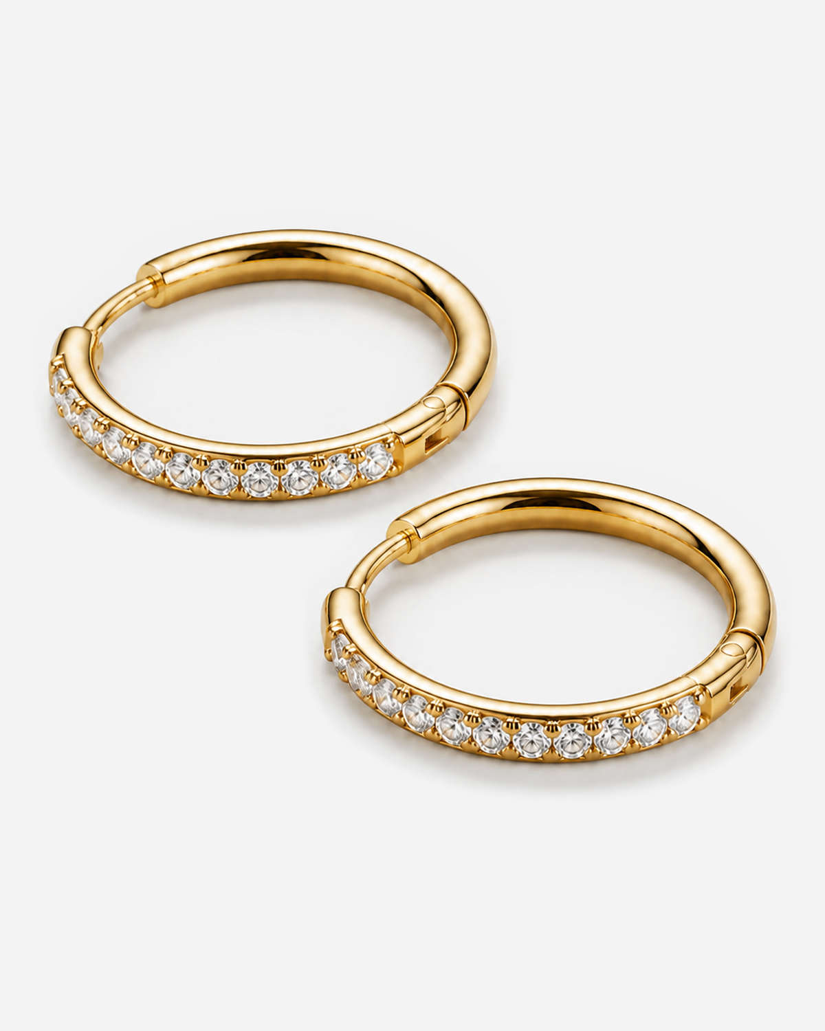 Jessamine Large Pavé Hoops — light grey product hero