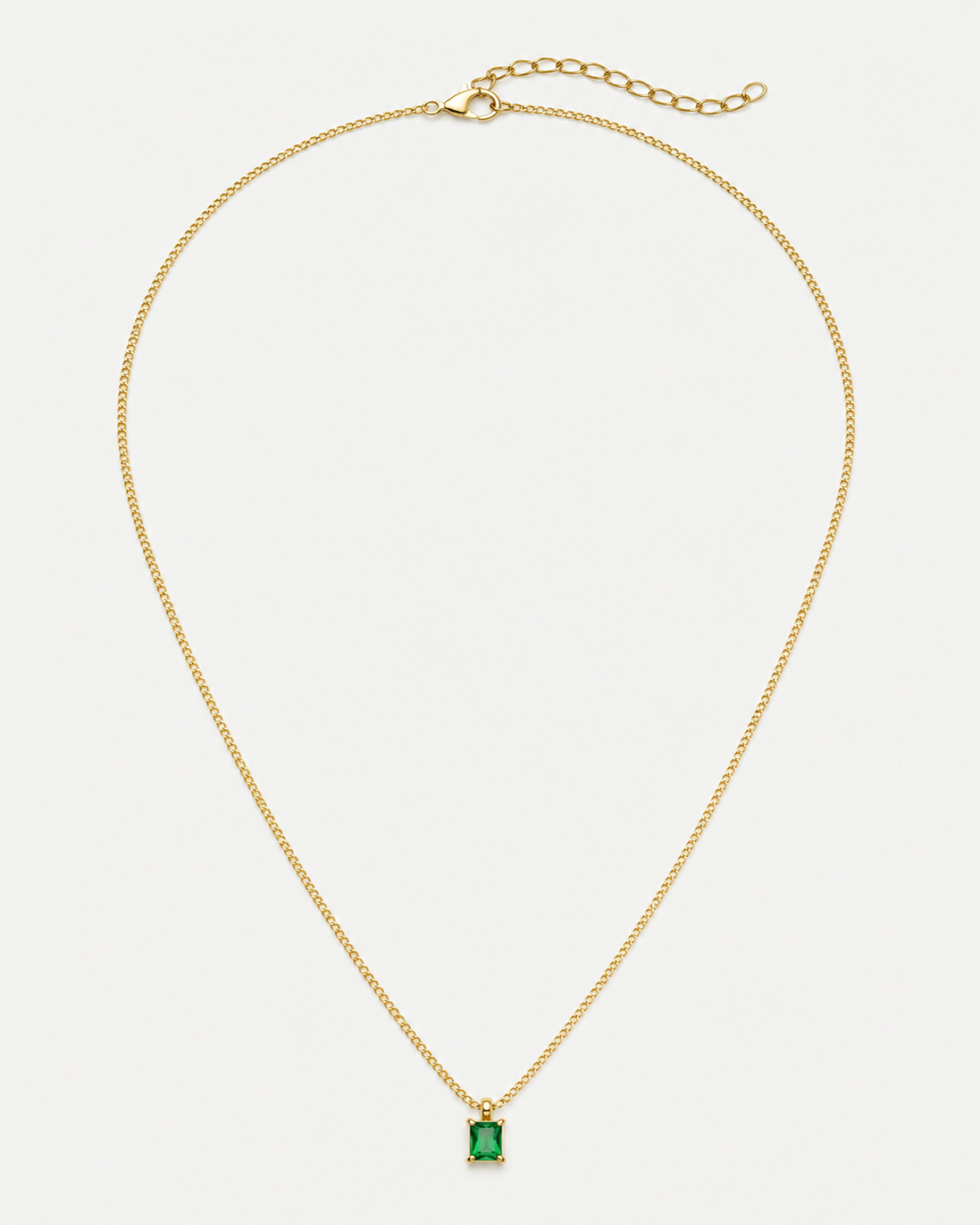Xanthe Emerald Necklace — light grey product hero