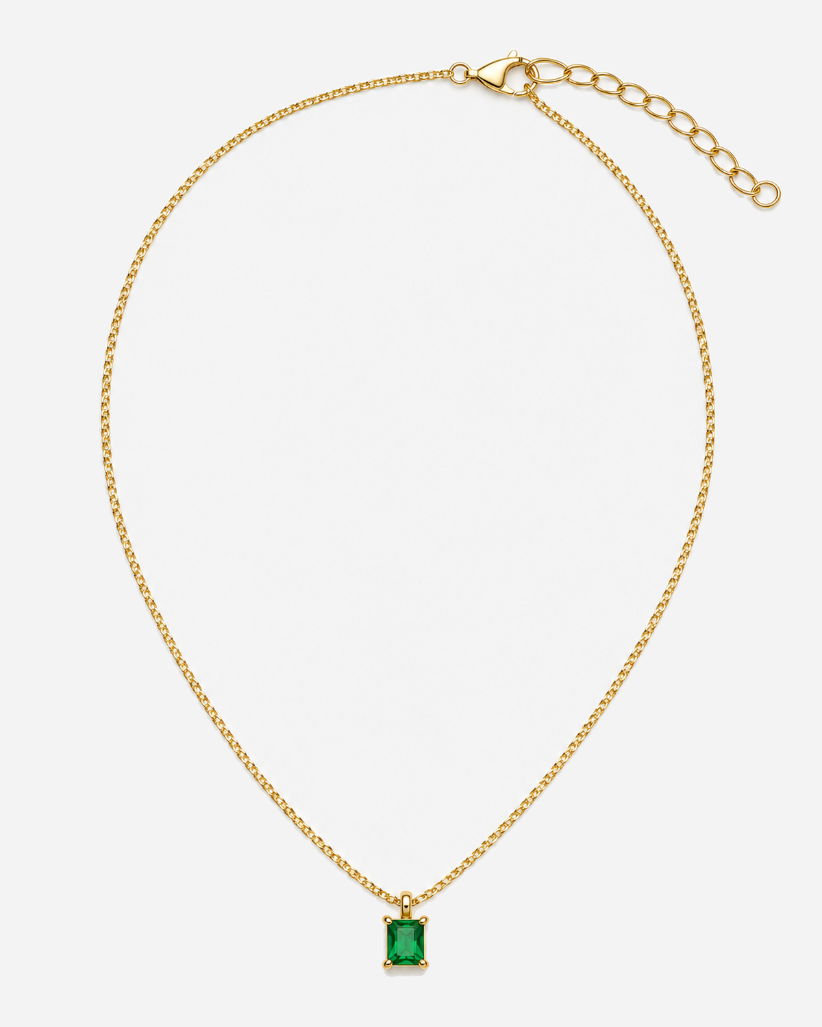 Xanthe Emerald Necklace — light grey product hero