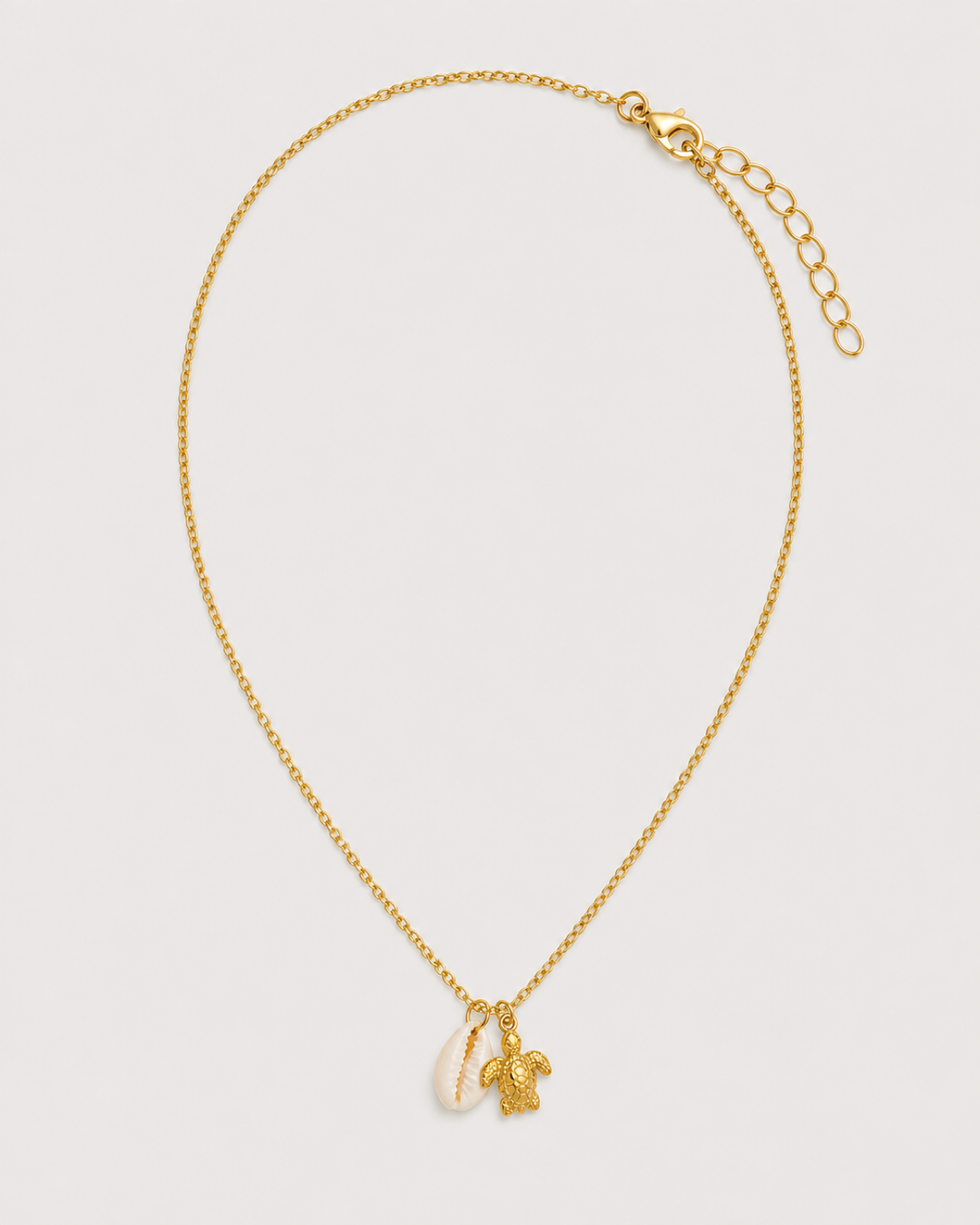 Malia Turtle Pendant Necklace — light grey product hero