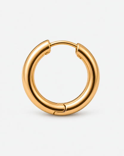 Vienna Classic Hoop Earrings — Gold closed hinged closure detail