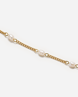 Coralie Dainty Gold Pearl Choker — Gold — product macro detail