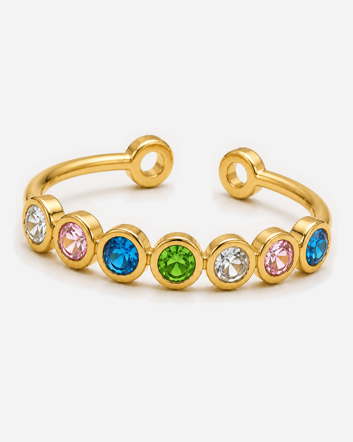 Mica Adjustable Ring — Gold / Rainbow — product macro detail