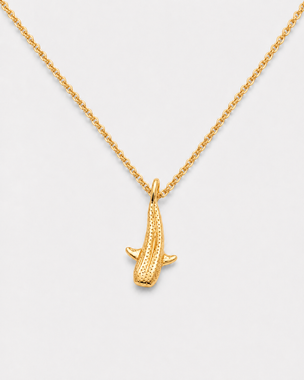 Zora Whale Shark Necklace — Gold — product macro detail