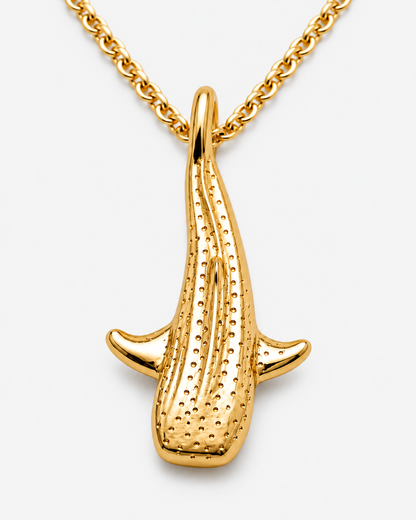 Zora Whale Shark Necklace — Gold — product macro detail