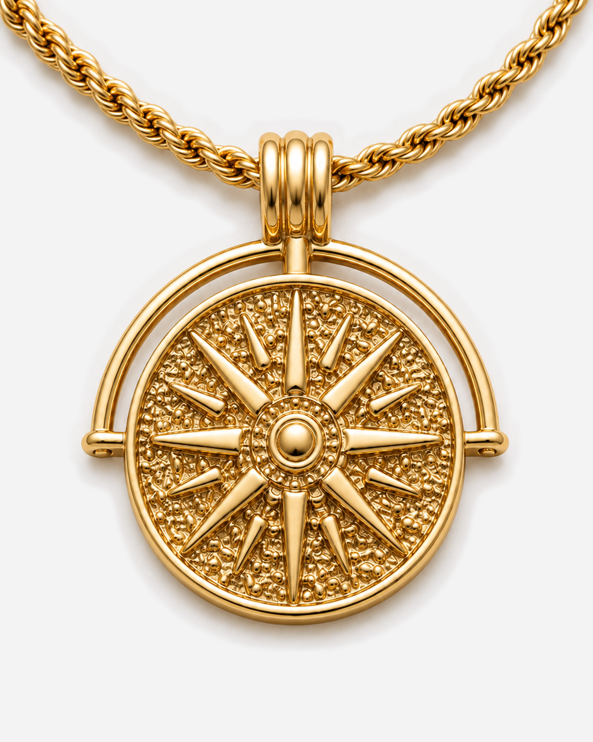 Marisol Golden Sun Necklace — product macro detail