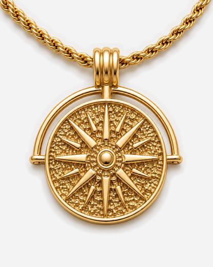 Marisol Golden Sun Necklace — product macro detail