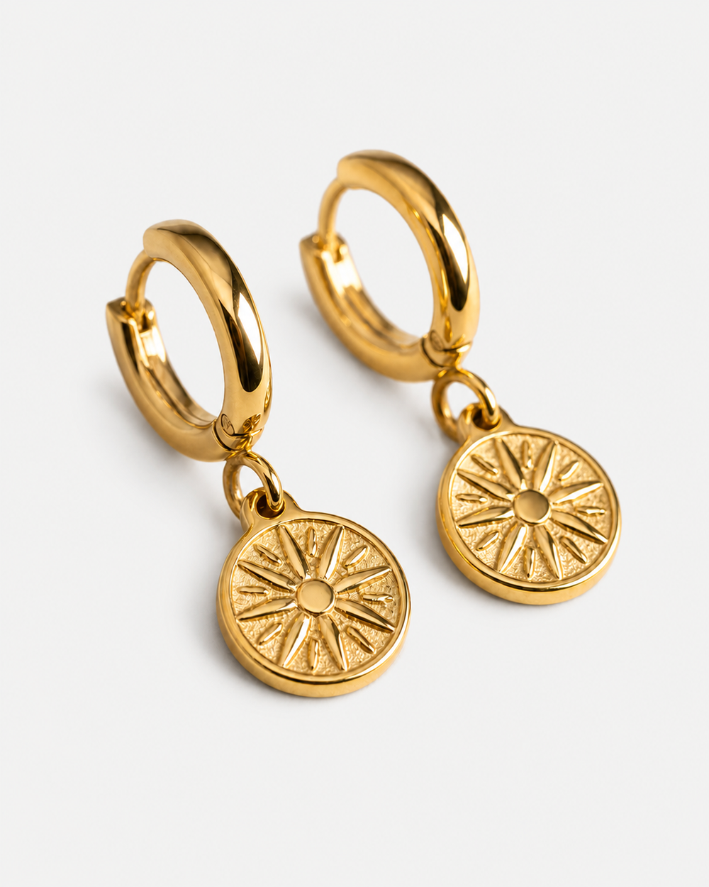 Freya Golden Sun Earrings — product macro detail