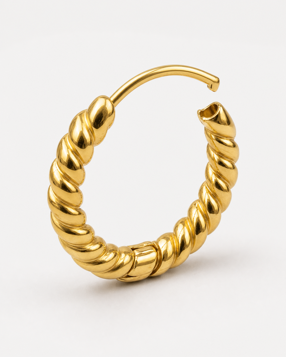 Cleo Twisted Hoops Earrings — Gold — product macro detail