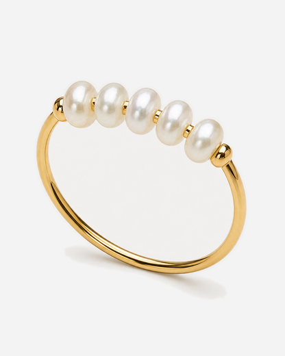 Bronte Mini Pearls Ring — 21 — Gold — complete-band alternate