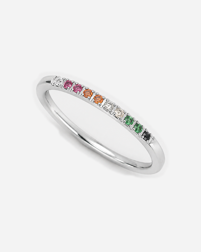 Nadia Golden Hour Ring — Silver — product alternate three-quarter view