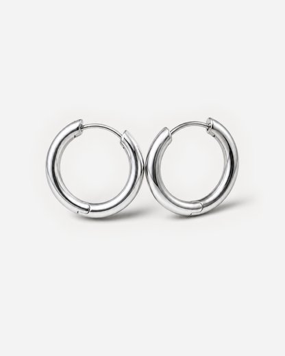Silver Vienna Classic Hoop Earrings matched pair alternate view