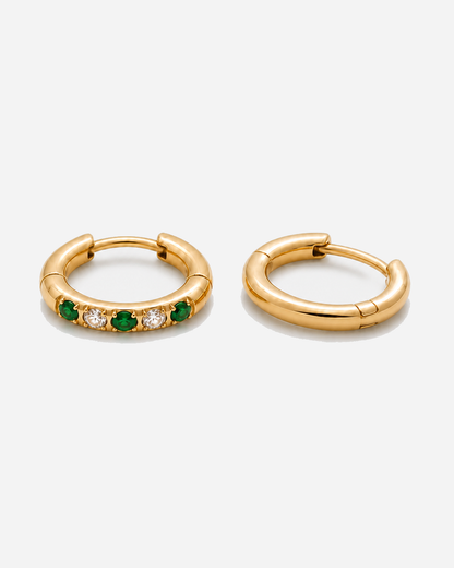 Maeva Oasis Green Hoops Earrings — product alternate three-quarter view