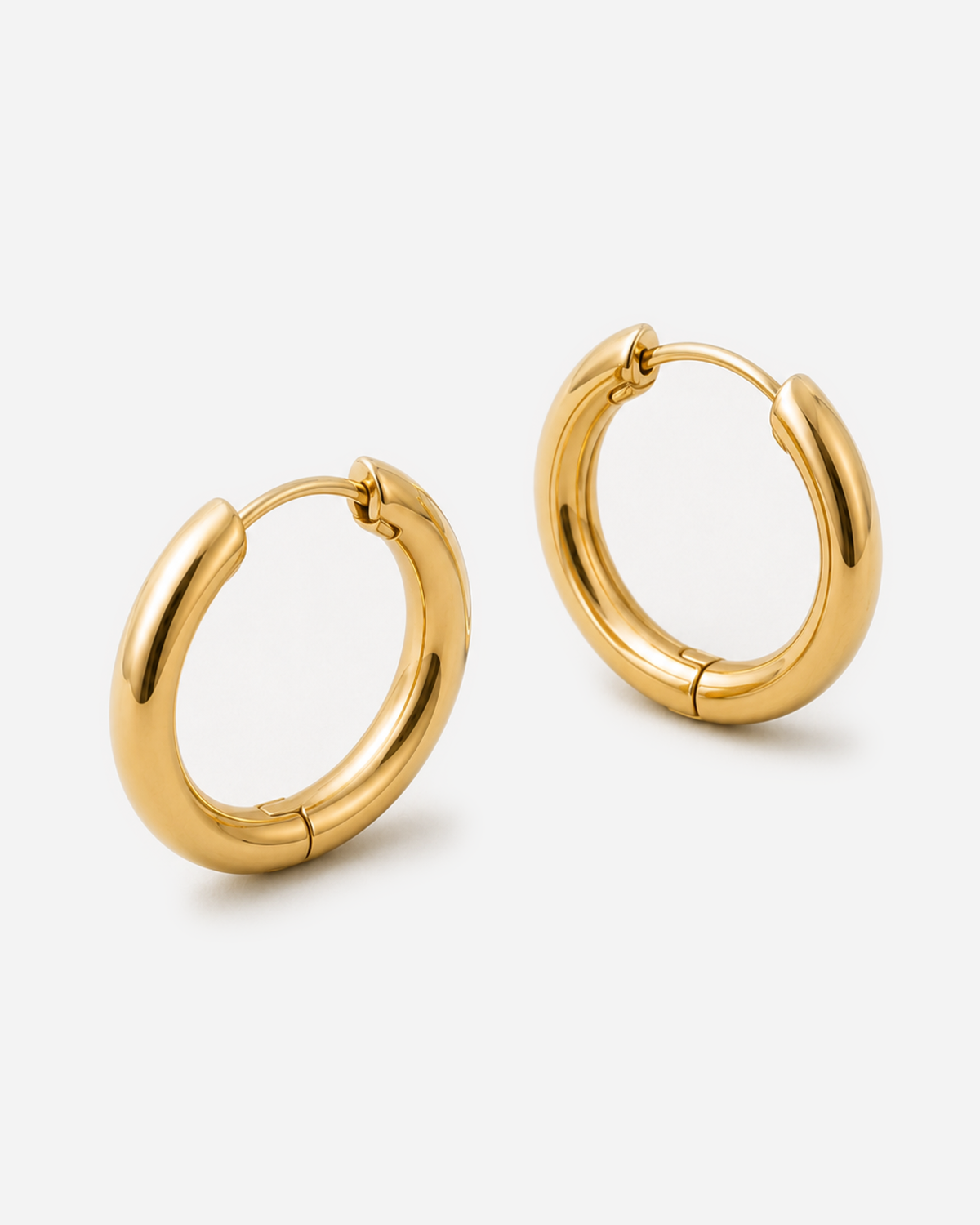 Gold Vienna Classic Hoop Earrings matched pair alternate view