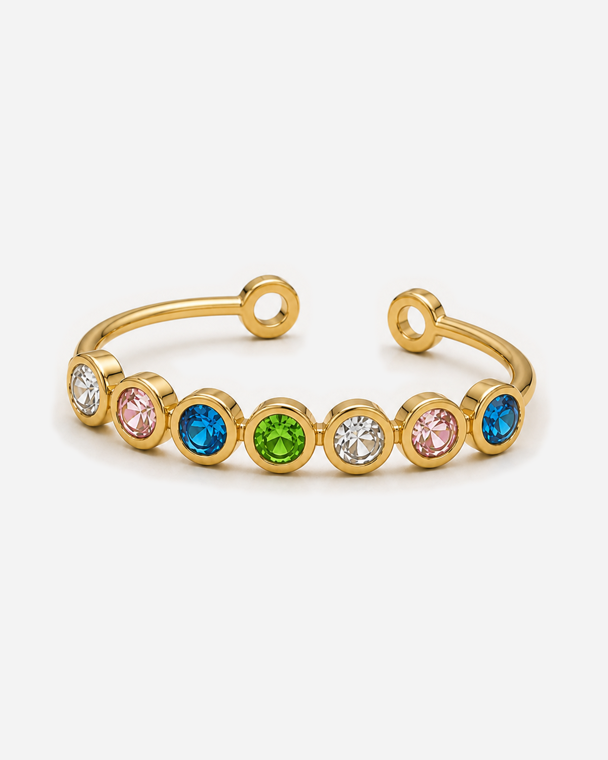 Mica Adjustable Ring — Gold / Rainbow — product alternate three-quarter view