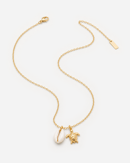 Malia Turtle Pendant Necklace — product alternate three-quarter view