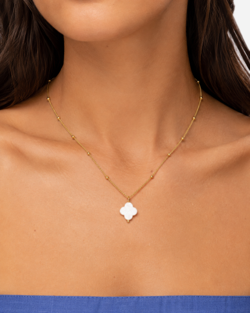 Anouk Positano Necklace — 04 — Gold — jewellery-led front wearing view