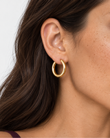 Gold Vienna Classic Hoop Earring side-profile view