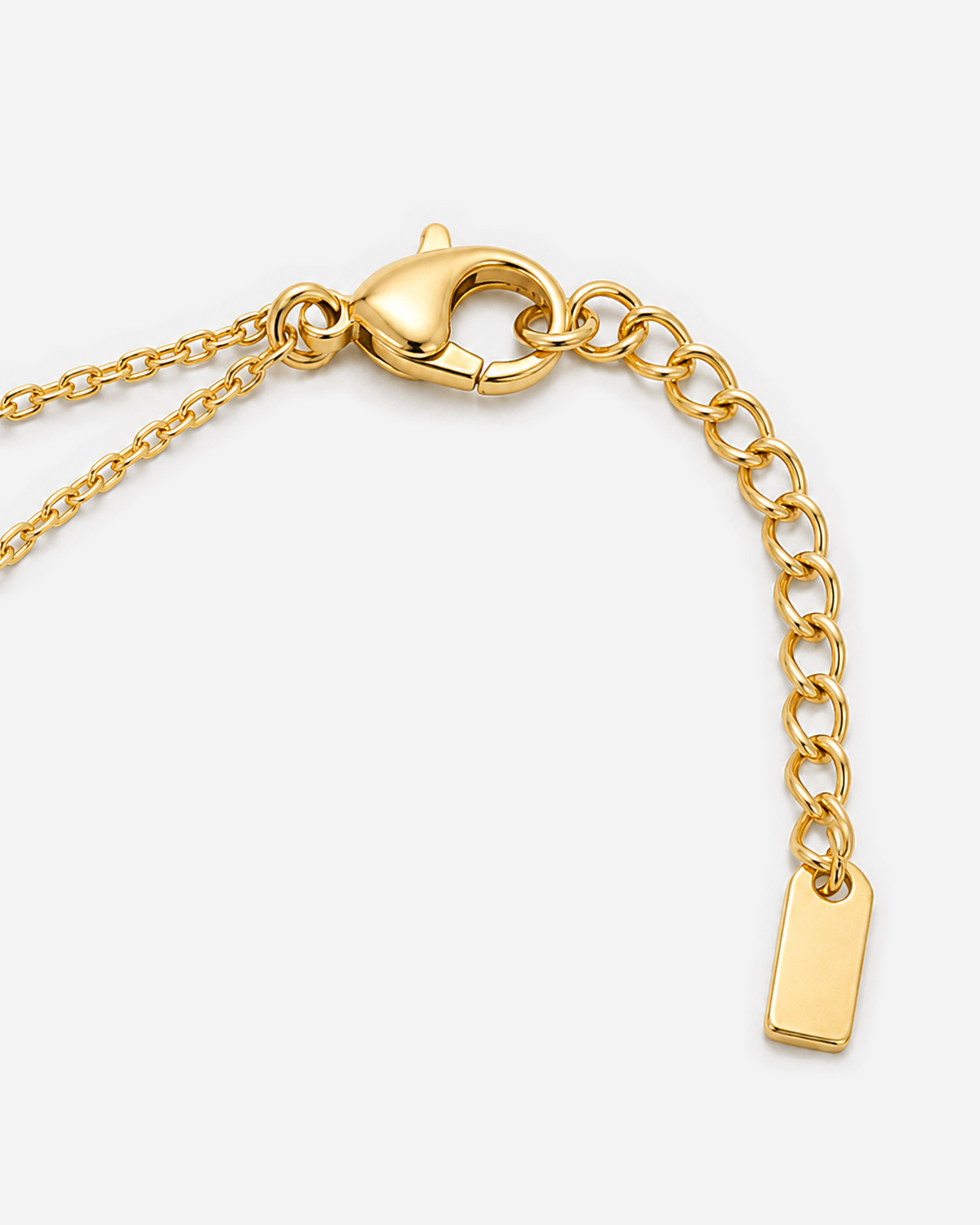 Jula Crystal Heart Layered Necklace — Gold closure and rectangular extender macro