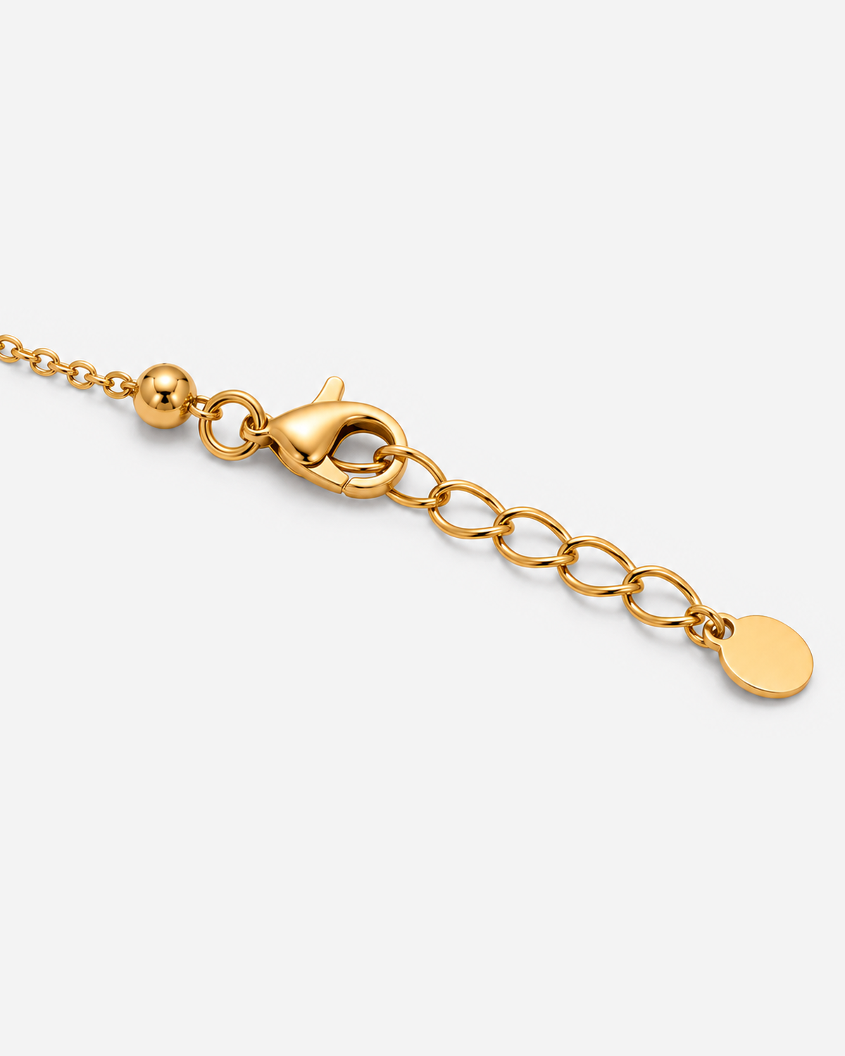 Jade Crystal Anklet — 07 — lobster clasp, oval-link extender and flat oval tag macro