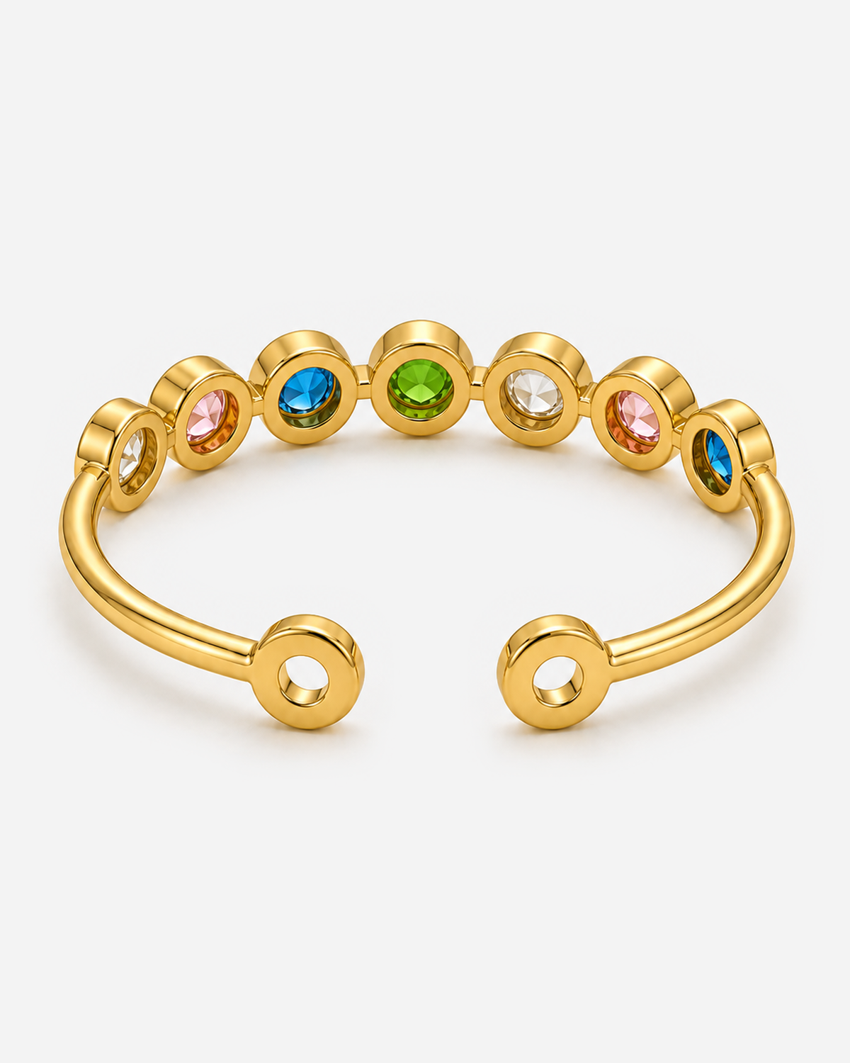 Mica Adjustable Ring — Gold / Rainbow — adjustable opening and underside construction detail