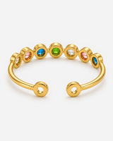 Mica Adjustable Ring — Gold / Rainbow — adjustable opening and underside construction detail