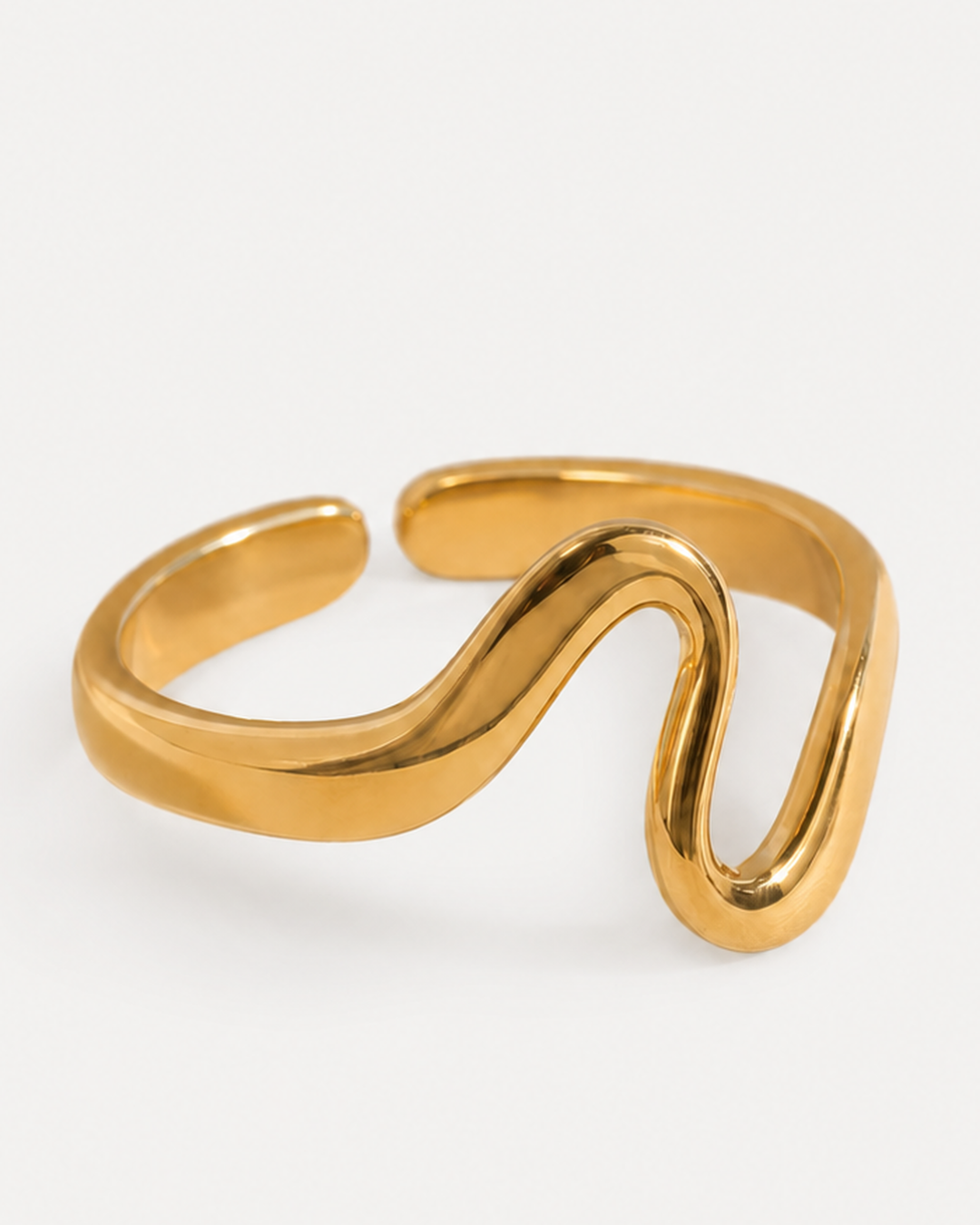 Talia Adjustable Ring — Gold adjustable opening, rounded ends and inner-band construction detail