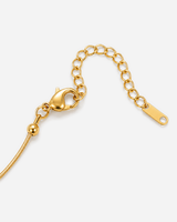 Delja Beaded Snake Chain Necklace — 09 — Gold — lobster clasp, oval extender and rounded-rectangle terminal macro