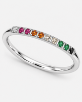 Nadia Golden Hour Ring — Silver inner band, underside and rainbow-stone setting construction detail