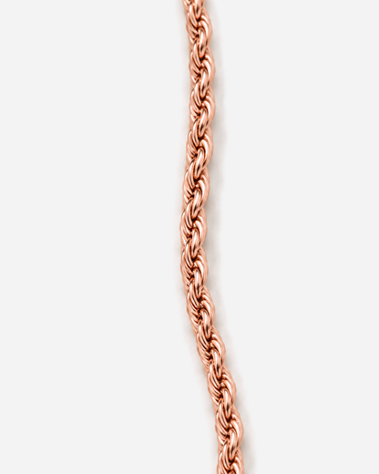 Kaia Rope Chain Necklace — 20 — Rose Gold — rope weave macro