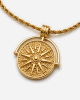 Marisol Golden Sun Necklace — 20 — Gold — sun/rope macro