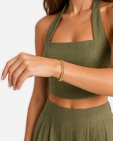 Ilaria Sifnos Bracelet — 23 — Gold — powder-blue/white outfit — model alternate