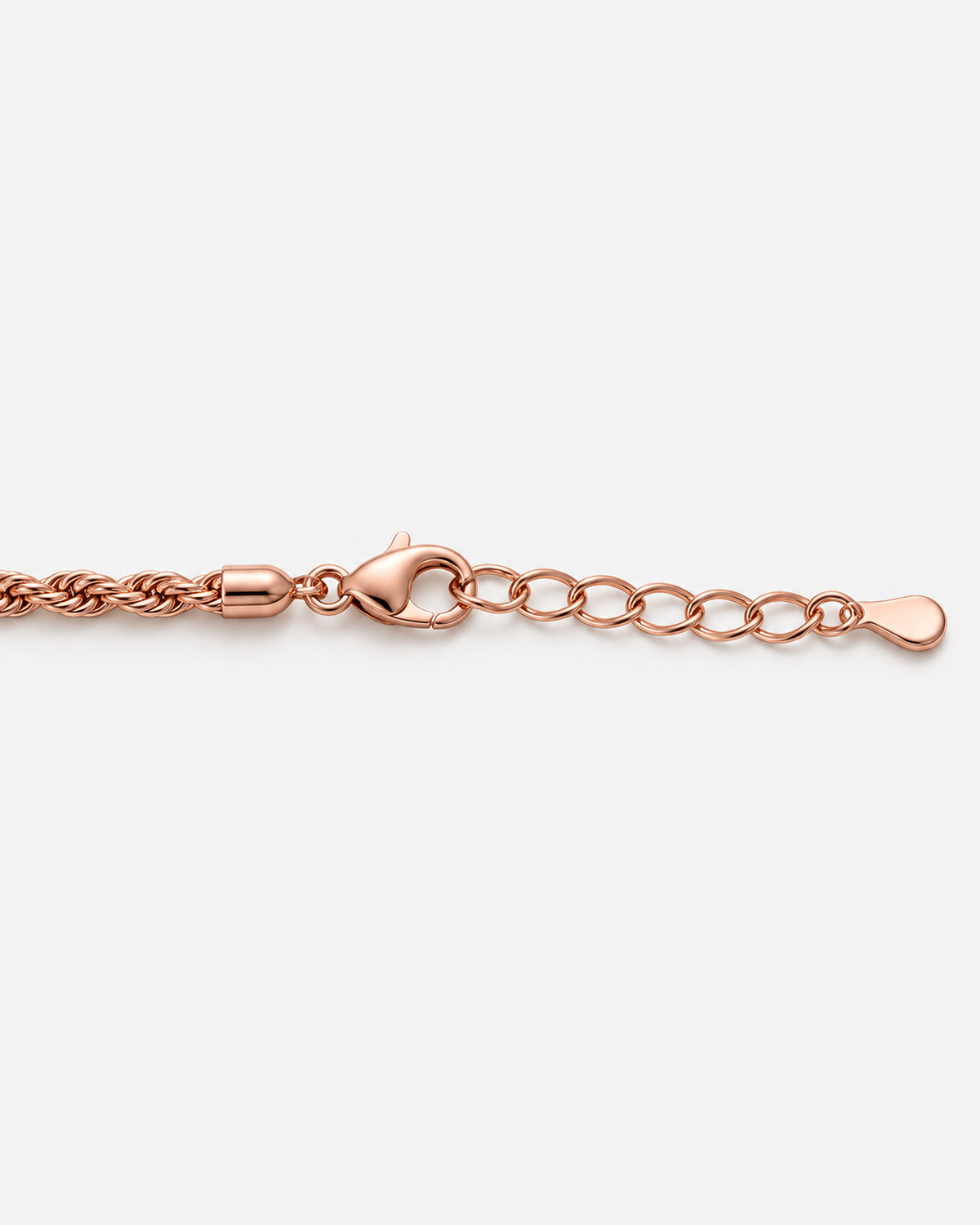Kaia Rope Chain Necklace — 27 — Rose Gold — clasp/extender construction macro