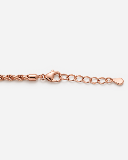 Kaia Rope Chain Necklace — 27 — Rose Gold — clasp/extender construction macro