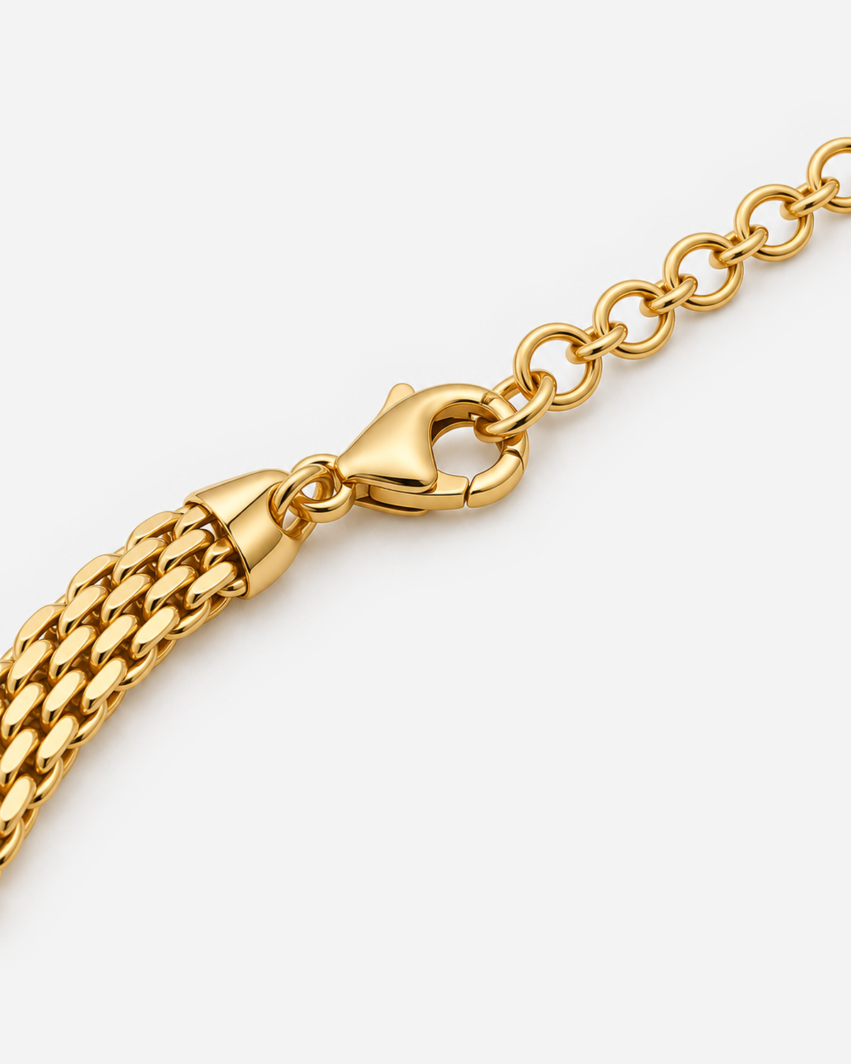 Ilaria Sifnos Bracelet — 27 — Gold — powder-blue/white outfit — clasp and extender construction macro